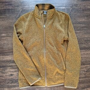 Eddie Bauer Women's Small Brown Jacket with Inside Plaid Collar Full Zip